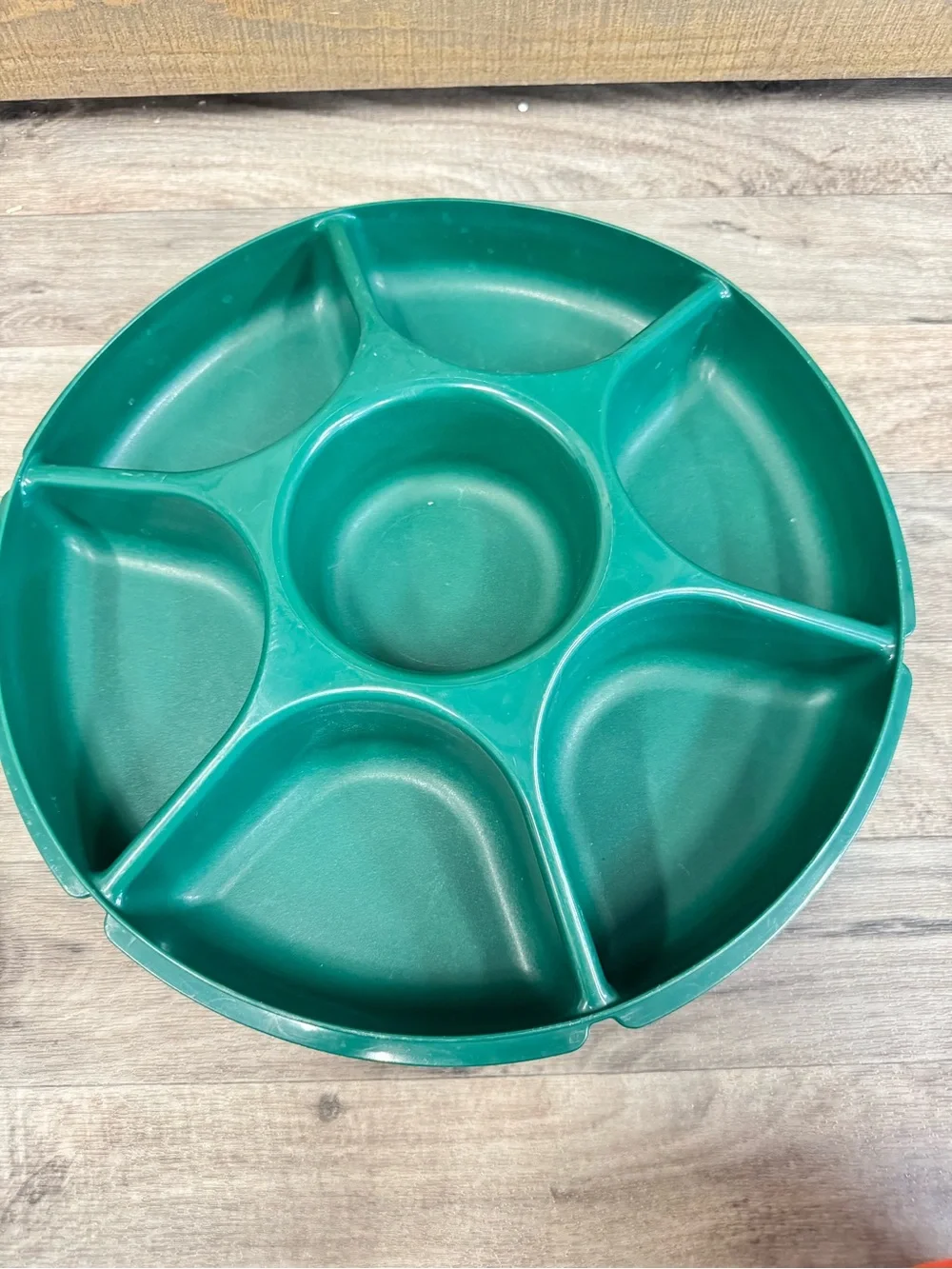 Tupperware‎ 1665 Hunter Green Divided Serving Tray Vintage 7 Section
